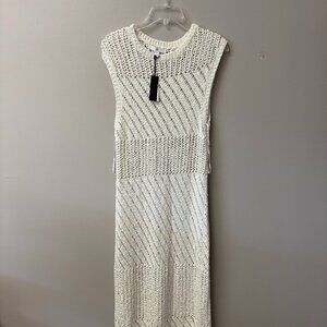 BANANA REPUBLIC COTTON-BLEND OPEN-STITCH MAXI DRESS